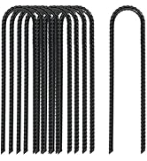 10 Pack Electrostatic Garden Ground Stakes, U-Shaped Tent Landscape Stake, Rebar Stakes for Outdo...