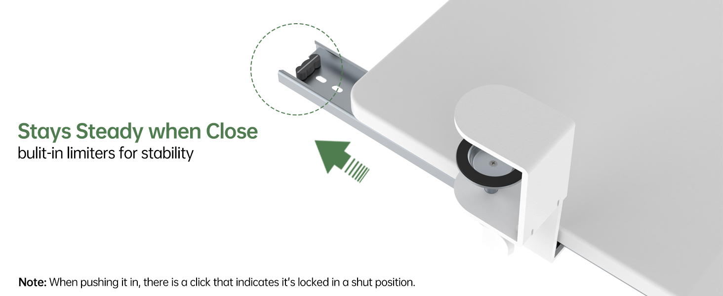 keyboard tray under desk slide