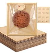Prembag 100 Pcs 5.7 x 6.5 Inch Heat Seal Cookie Bags with Seal, Grease Resistant Brown Paper Bake...