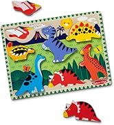 Melissa & Doug Dinosaur Wooden Chunky Puzzle (7 pcs) - FSC Certified