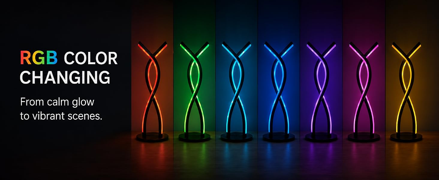 Vibrant RGB color changing lamp, match your vibe with endless color options.