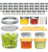 Flrolove Mason Jars 4 OZ,40 Pack Canning Jars With Regular Lids,Mini Mason Jars Ideal for Jam,Jel...