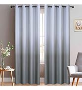Yakamok Room Darkening Gray Gradient Color Ombre Curtains for Bedroom Thickening Polyester Therma...