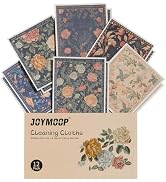 JOYMOOP 12 Pack Decorate Cleaning Cloth (Simple Floral of Decorative Series), Reusable Absorbent ...