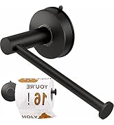 DGYB Matte Black Toilet Paper Holder Wall Mount 5.8 Inch Suction Cup Toilet Paper Roll Holder Mod...