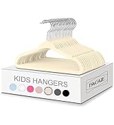 BAGAIL 50 Pack Kids Velvet Hangers 14 Inches Children's Clothes Hangers Non-Slip Baby Hangers for...