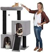 MUTTROS Cat Tree for Indoor Cats Adult, 45-Inch Heavy Duty Cat Tower with Sisal Scratching Ramp, ...