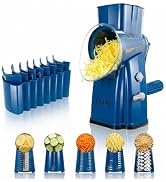 ChinKc Upgrade Rotary Cheese Grater Shredder with Handle, Strong Suction Base, Multi-purpose Rota...
