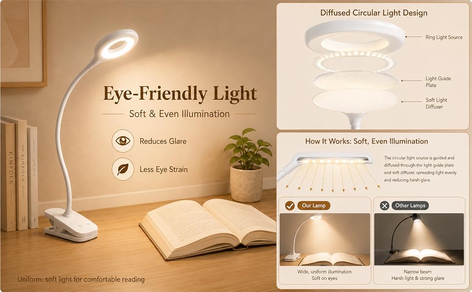 eye-friendly clip on light
