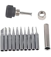 10pcs/Set Soldering Iron Replacement Tips, Copper Solder Iron Tips 900M-T for Soldering Rework St...