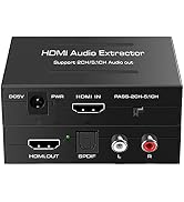 Dingsun HDMI Audio Extractor HDMI to HDMI+ Optical (Toslink SPDIF)/ RCA Stereo Analog Audio Split...