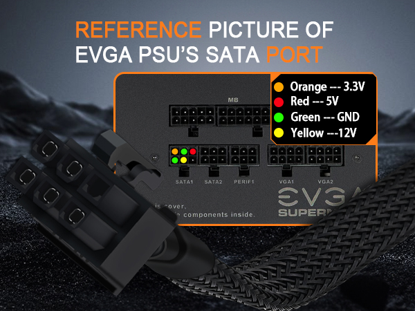 SATA Power Cable for EVGA PSUs