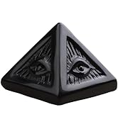 Hguxmcu Black Obsidian Pyramid, Natural Stone, Great Gift for Home, Office & Spiritual use. Ideal...