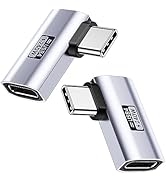 2 Pack 90 Degree USB C Adapter, Right Angle USB C Male to Female Extender 240W Charging, USB4 Typ...