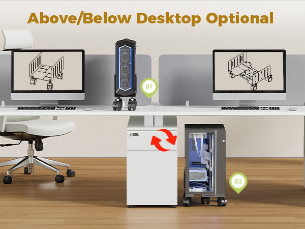 2 IN 1 Computer Tower Stand