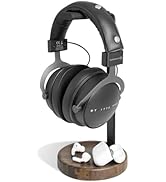 GEVO Headphone Stand for Desk - Wooden Headset Stand for Desk - Wooden Headphone Holder with Airp...