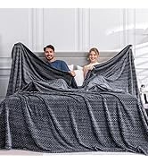 Serenhom Soft Cozy 120x120 Inches Seamless Oversized King Fleece Blanket, 3D Jacquard Decorative ...