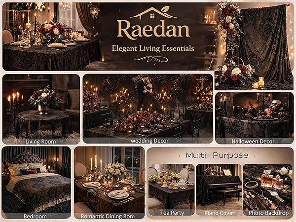 black lace gothic ruffled trim multi-purpose