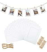 jijAcraft 20 Pcs Paper Photo Frames,4"x6" White Cardboard Picture Frames, DIY Picture Frames with...