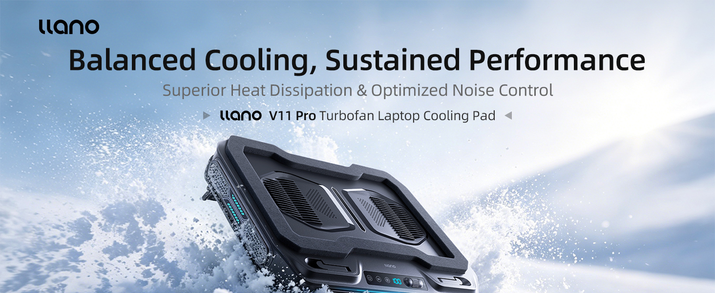 llano V11 Pro Laptop Cooling Pad, Gaming Laptop Cooler RGB Laptop Fan