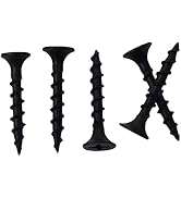 JEGONFRI 250pcs #6 × 1 inch High Hardness Drywall Screws, Black, Coarse Thread, Phillips Drive, B...