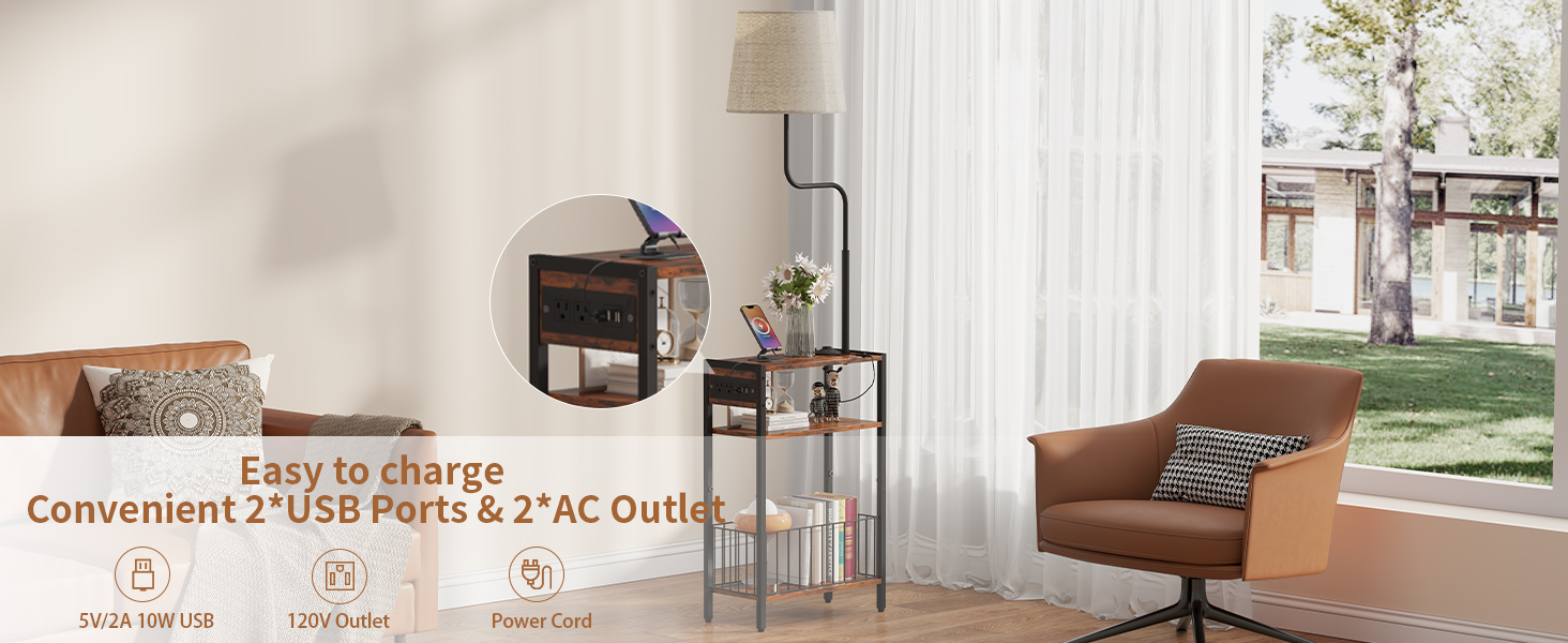 Floor Lamp with Table