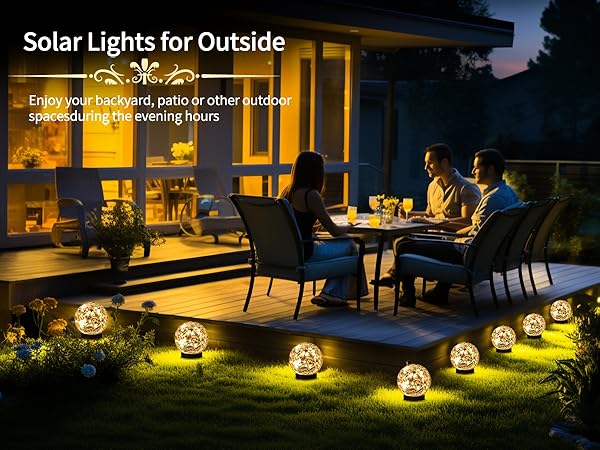 Solar Globe Lights Outdoor Waterproof