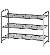 Simple Trending 3-Tier Stackable Shoe Rack, Expandable & Adjustable Shoe Shelf Storage Organizer,...