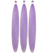 Tinsel Braiding Hair Pre stretched Lavender Purple Braiding Hair for Glitter Braids