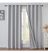 IGEMAEVE Blackout Curtains 84 Inch Length 2 Panels Set,100% Black Out Curtains for Bedroom Window...