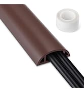 3FT Cord Cover Floor, Brown Cord Hider Floor, Extension Cable Cover Power Cord Protector Floor, C...