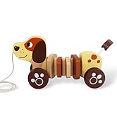 WoodenEdu Baby Toys Car,Wooden Pull Along Toddler Toy, Developmental Toy for 1 Year Old Girl Boy ...