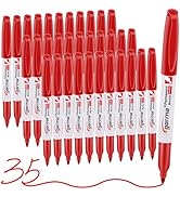 Cgerma Permanent Markers,Fine Point Markers, 35 Pack Red Permanent Marker Set, Quick Drying, Fade...