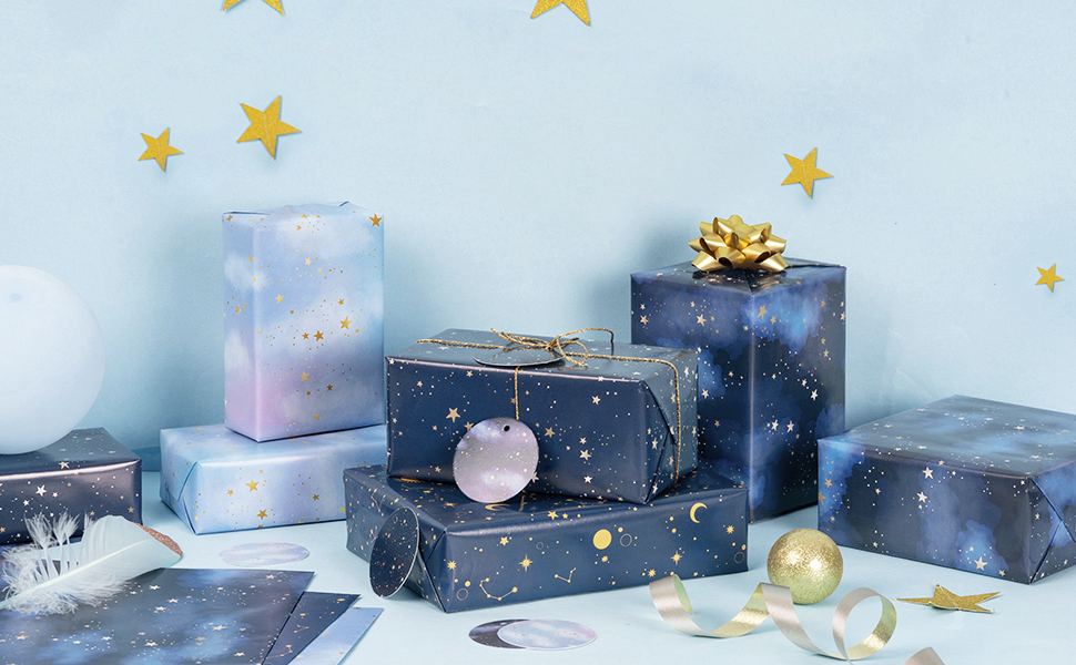 WRAPAHOLIC Galaxy Wrapping Paper Sheet