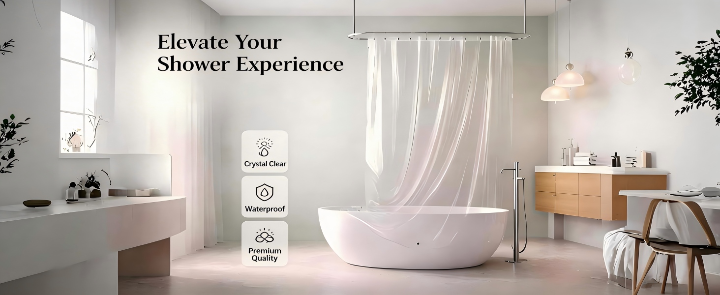 SHOWER CURTAIN LINER DURABLE AND PREMIUM QUALITY
