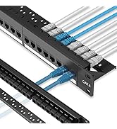 Rapink Patch Panel 24 Port Cat6 with Inline Keystone 10G Support, Pass-Thru Coupler UTP 19-Inch w...