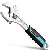 DURATECH 10-Inch Adjustable Wrench, Cr-V Steel Wrench, Wide Jaw Wrench, Metric & SAE Scales, for ...
