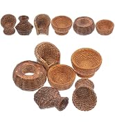 Abaodam Miniature Dollhouse Decoration 12Pcs Mini Woven Basket Chair Fishing Accessories Vintage ...