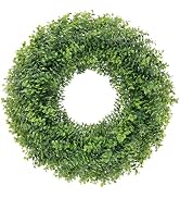 U'Artlines 24 Inch Large Boxwood Wreaths for Front Door, Detachable Artificial Greenery Wreath wi...