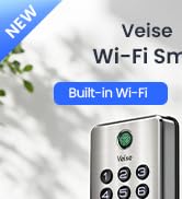 Veise DK012W Wi-Fi Fingerprint Smart Deadbolt Lock, Satin Nickel | Built-in Wi-Fi, APP Remote Con...