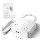 P&P&P&St Surge Protector Power Strip with USB, Wall Mount Outlet Extender, 8 Outlets + 4USB Ports...