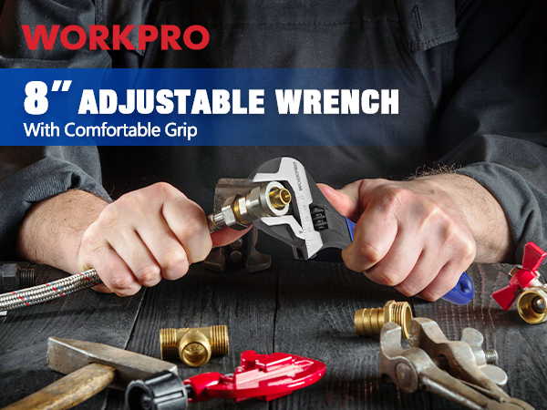 8 inch adjustable wrench with comfortable grip