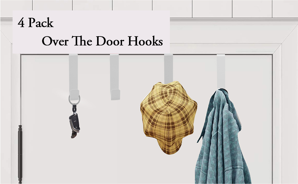 Over The Door Hooks, Sturdy Metal Single Over Door Hooks