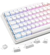 YUNZII Cute Cat Keycap Set, Mao Profile,Side-print PBT/PC Shine Through Keycaps Set,113 Keys for ...