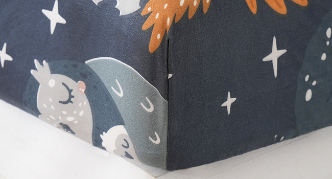 4 Piece Navy Blue Owl Toddler Bedding Set