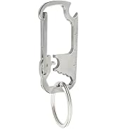 Heavy Duty Bottle Opener Keychain for Men, Stainless Steel Carabiner Clip Key Holder - Multi-Func...