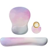 AORTDES Wrist Rest Support Set for Mouse Pad Keyboard with Coaster, Ergonomic Memory Foam Hand Wr...