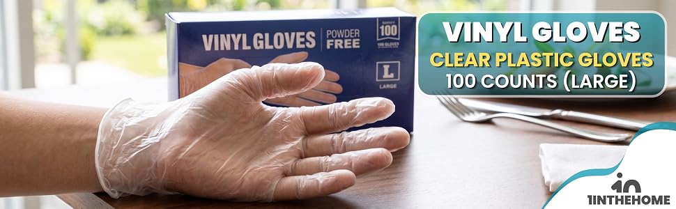 vinyl gloves, clear gloves, large gloves
