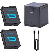 2-Pack 2100mAh Batteries with 3-Channel Battery Charger Station Compatible with Hero 13 Black Spo...