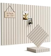 Woovio Felt Bulletin Board 36"×24" Cork Board with 30 Adhesive Tab Oatmeal | 6 Pack Cork Boards f...